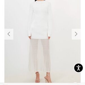 Karen Millen Viscose Blend Knit Sheer Skirt Maxi Dress
